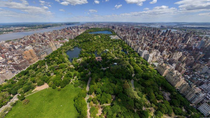 New York's famous Central Park covers 843 acres of land in Manhattan, New York (Photo from Flavorpill)