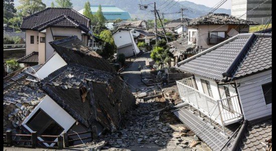 Destruction from two earthquakes within 48 hours in Japan's Kumamoto prefecture (Photo from The Weather Channel)