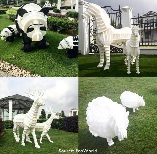 Animal art made from biodegradable materials (Photo from Eco World)