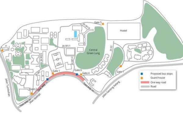 TAR UC main campus one-way road map