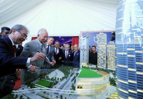 Datuk Seri Najib Razak (second left) at the groundbreaking ceremony of the Bukit Bintang City Centre (BBCC) in Kuala Lumpur June 20, 2017. ― Bernama pic